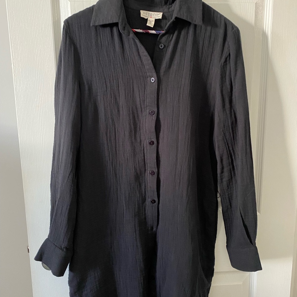 Black Button-Up Shirt dress